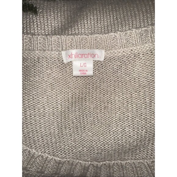 Xhilaration Womens Beige Sweater W/ Floral Pattern L/G - Picture 4 of 8